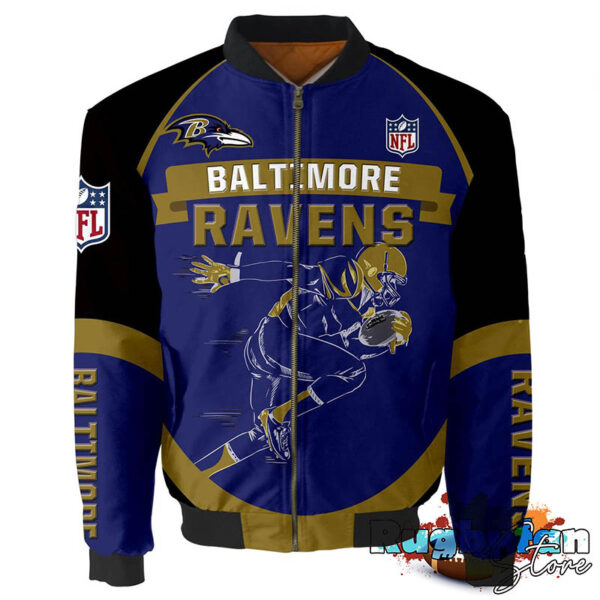 Baltimore Ravens NFL 3d Bomber Jacket Graphic Running - New arrivals