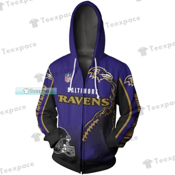 Baltimore Ravens NFL Flame Ball Hoodie 1