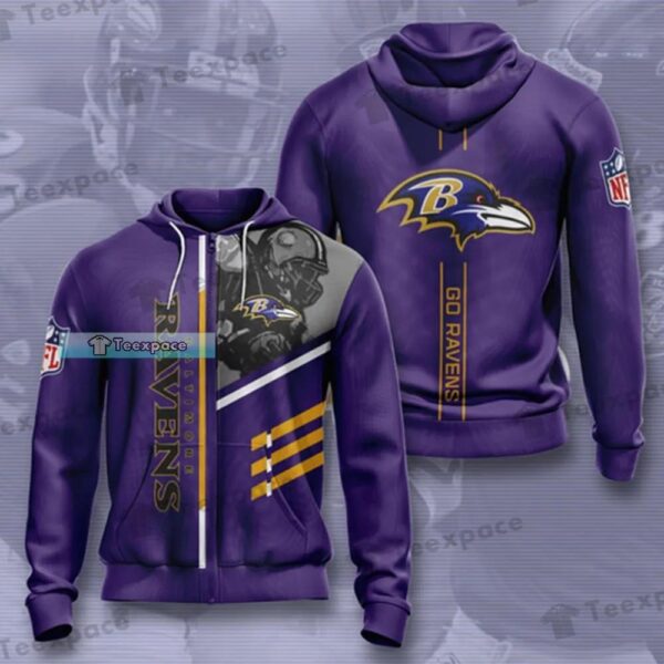 Baltimore Ravens Player Art Stripes Pattern Hoodie 1