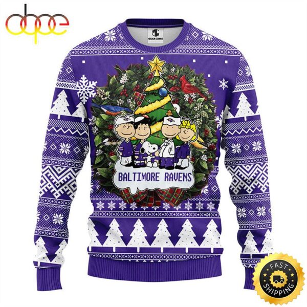 Baltimore Ravens Snoopy Dog Christmas Ugly Sweater best cheap