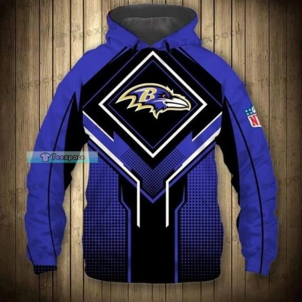 Baltimore Ravens Square Lattice Dot Pattern Hoodie 2