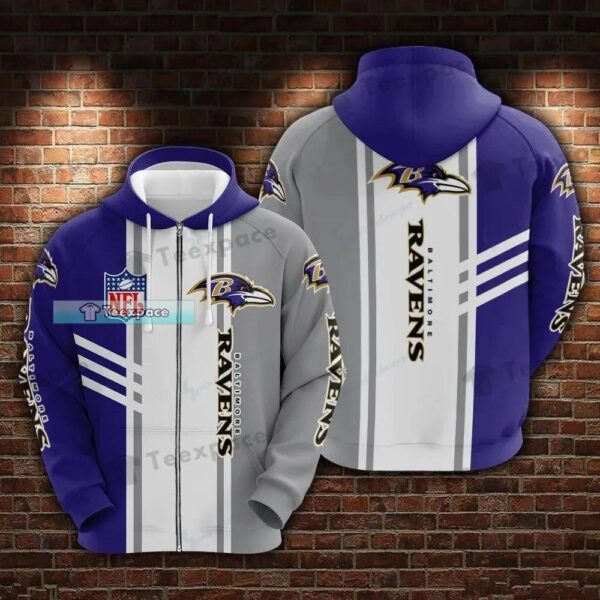 Baltimore Ravens Stripes Three Band Colours Hoodie 1