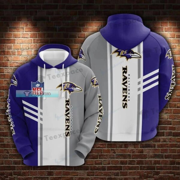 Baltimore Ravens Stripes Three Band Colours Hoodie 2