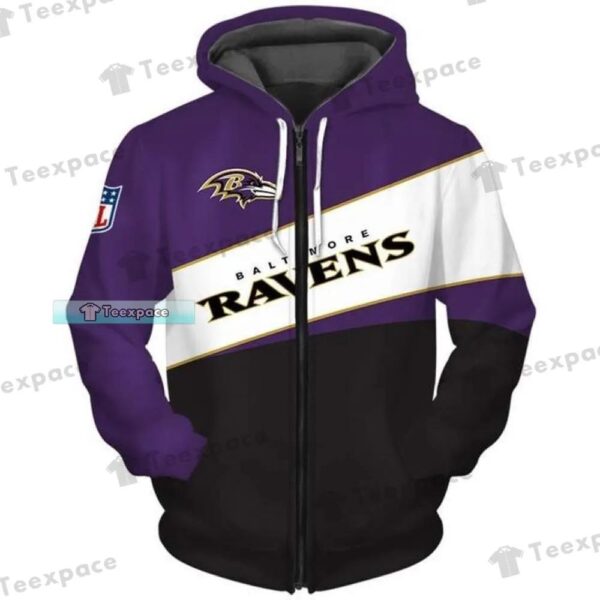 Baltimore Ravens Three Band Colours Hoodie 1