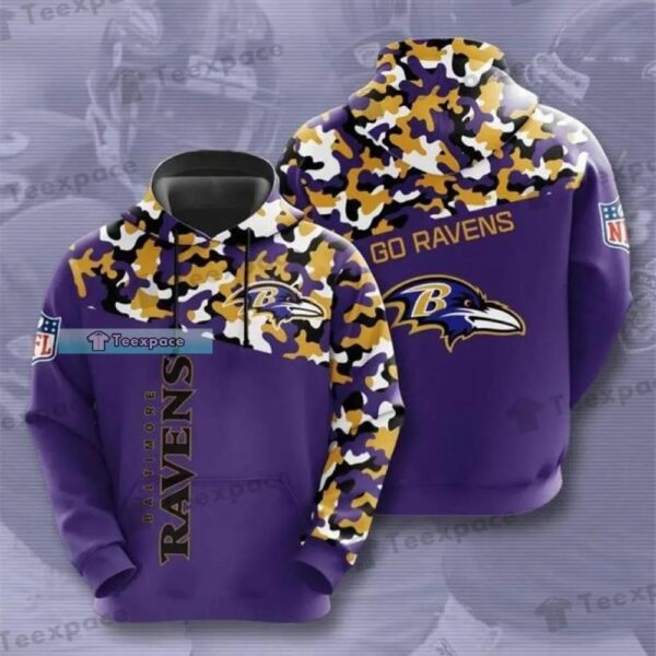 Baltimore Ravens Yellow Camouflage Hoodie 1