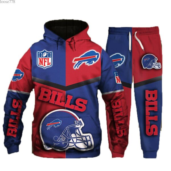 Buffalo Bills Men Hooded Pants Tracksuit Suit Hoodie Fans Sweatshirts Sweatpants