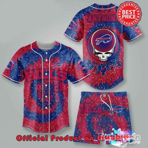 Buffalo Bills NFL Grateful Dead 3D Personalized Premium Baseball Jersey