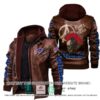 Buffalo Bills NFL Punk's Not Dead Skull hoodie mens Leather Jacket