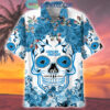 Carolina Panthers Skull Flower Hawaiian Shirt Carolina Panthers Skull Flower Hawaiian Shirt