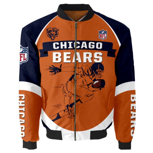 Chicago Bears NFL 3d Bomber Jacket Graphic Running - New arrivals