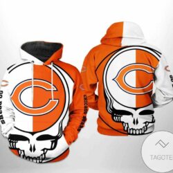 Chicago Bears NFL Grateful Dead 3D Printed Hoodie Zipper Hooded Jacket