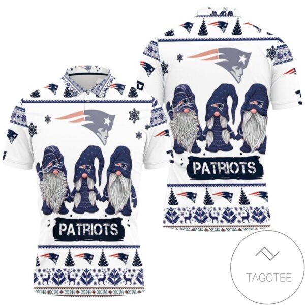 Christmas Gnomes New England Patriots Ugly Sweatshirt Christmas 3d All Over Print Polo Shirt