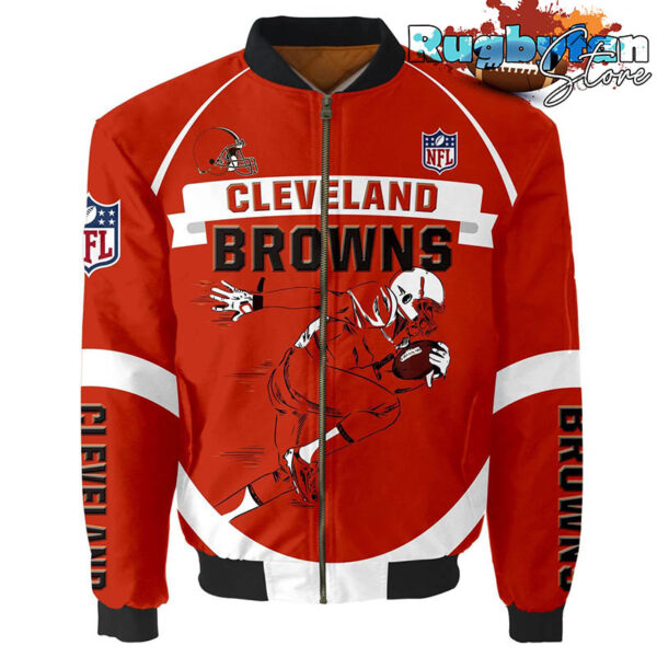 Cleveland Browns NFL 3d Bomber Jacket Graphic Running - New arrivals