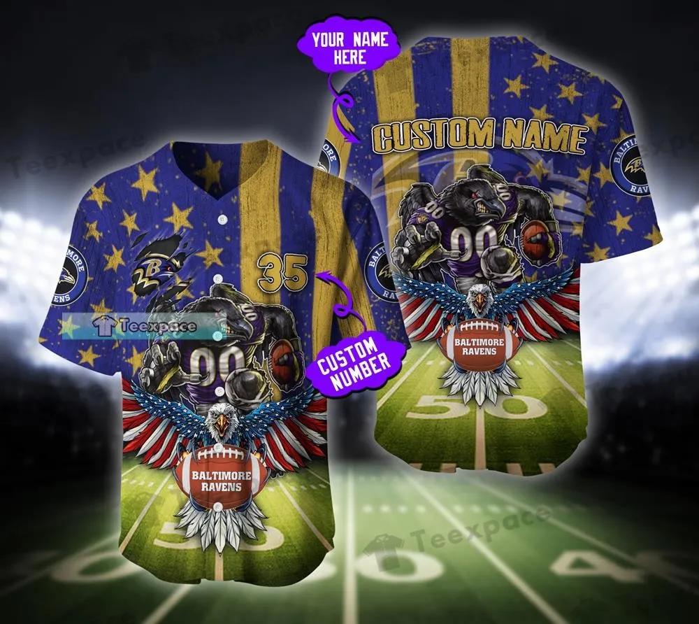 10 best-selling NFC baseball Jersey models for fans Custom name Baltimore Ravens Stadium American Mascot Texture Baseball Jersey