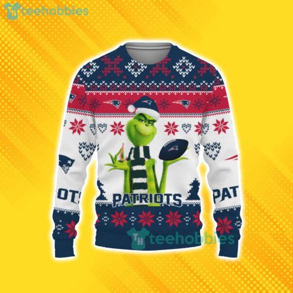 Cute Grinch American Football New England Patriots Ugly Christmas Sweater custom For Fans