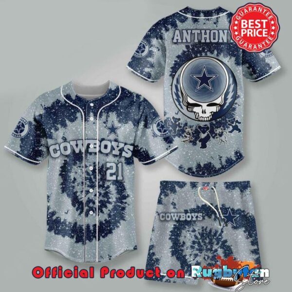 Dallas Cowboys NFL Grateful Dead 3D Personalized Premium Baseball Jersey