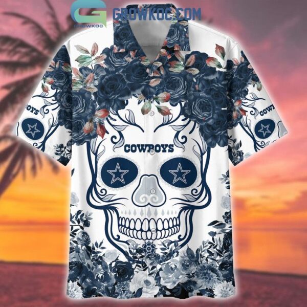 Dallas Cowboys Skull Flower Hawaiian Shirt