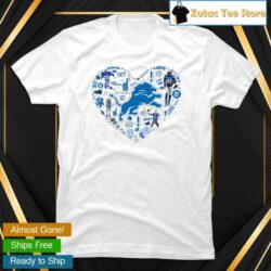 Detroit Lions Football team Heart Diamond 2023 vanlentine’s day tee