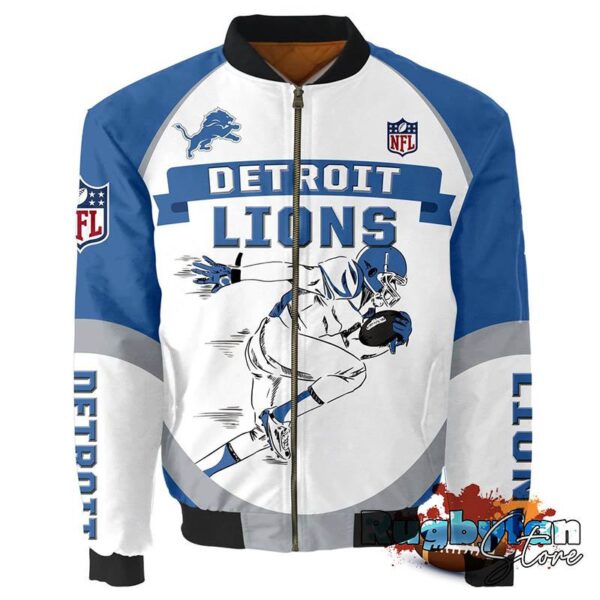 Detroit Lions NFL 3d Bomber Jacket Graphic Running - New arrivals