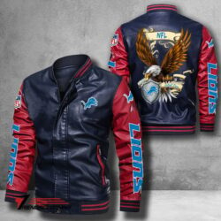 Detroit-Lions-NFL-USEagle-Bomber-Leather-Jacket-custom-navy