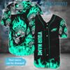 Eagles Baseball Jersey Skull Fire Kelly Green Custom Philadelphia Eagles Gift Eagles Baseball Jersey Skull Fire Kelly Green Custom Philadelphia Eagles Gift