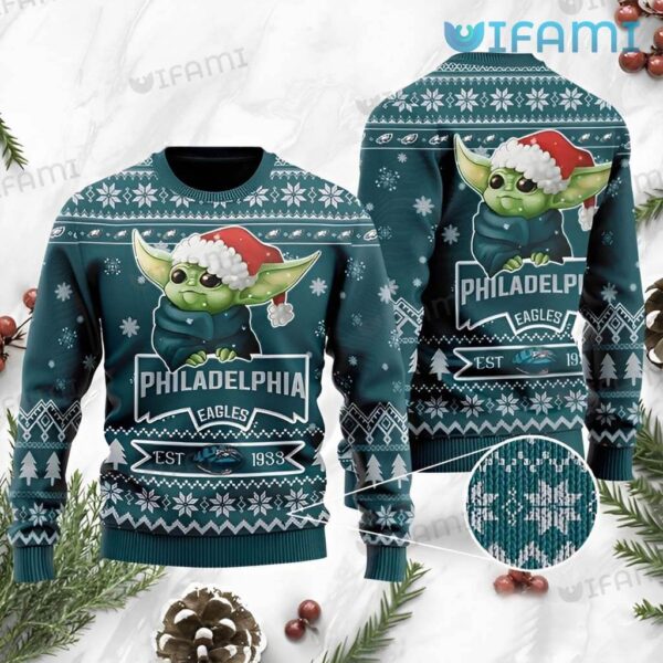 Eagles Christmas Sweater Baby Yoda EST 1933 Philadelphia Eagles Gift