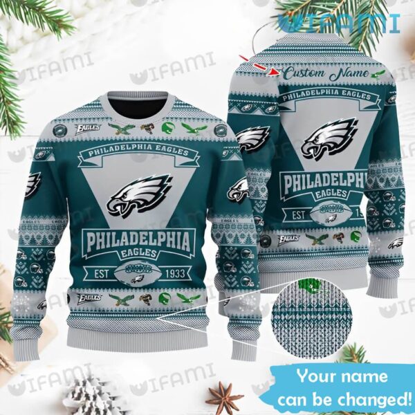 Eagles Christmas Sweater Logo History EST 1933 Philadelphia Eagles Gift