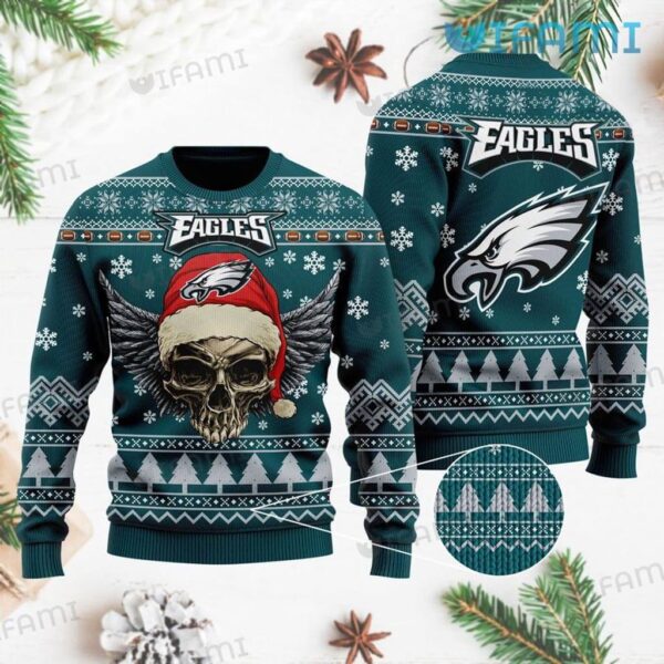 Eagles Christmas Sweater Skull Wings Philadelphia Eagles Gift