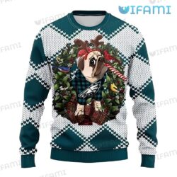 Eagles Ugly Sweater Pug Christmas Wreath Philadelphia Eagles Gift