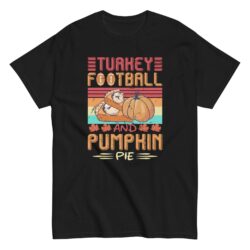Football Thanksgiving T-Shirt Turkey, Football Pumpkin Pie Funny Football Fan Tee