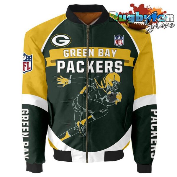 Green Bay Packers NFL 3d Bomber Jacket Graphic Running - New arrivals