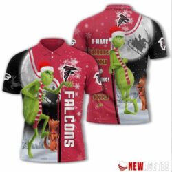 Grinch Stole Christmas Atlanta Falcons Nfl I Hate Morning People Polo Shirt