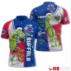 Grinch Stole Christmas Buffalo Bills Nfl I Hate Morning People Polo Shirt