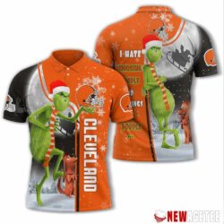 Grinch Stole Christmas Cleveland Browns Nfl I Hate Morning People Polo Shirt