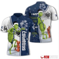 Grinch Stole Christmas Dallas Cowboys Nfl I Hate Morning People Polo Shirt