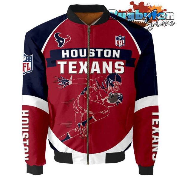 Houston Texans NFL 3d Bomber Jacket Graphic Running - New arrivals