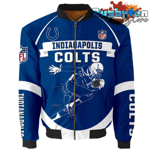 Indianapolis Colts NFL 3d Bomber Jacket Graphic Running - New arrivals