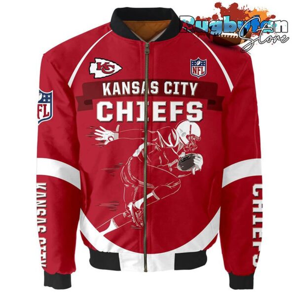 Kansas City Chiefs NFL 3d Bomber Jacket Graphic Running - New arrivals