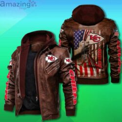 Kansas City Chiefs NFL Military Dog Tag 2D american flag Trending mens Leather Jacket