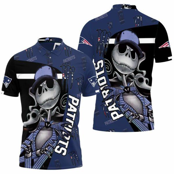 Logo Jack Skellington Monster Energy New England Patriots 3d Printed For Fan Polo Shirt All Over Print Shirt 3d T shirt