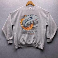 Miami Dolphins Flame Hoop Graphic NFL Crewneck Sweatshirt