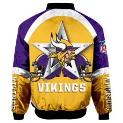 Minnesota Vikings NFL 3d Bomber Jacket Graphic Running - New arrivals Minnesota Vikings NFL 3d Bomber Jacket Graphic Running - New arrivals