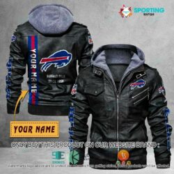 NEW NFL Buffalo Bills Since 1959 Custom Name hoodie mens Leather Jacket