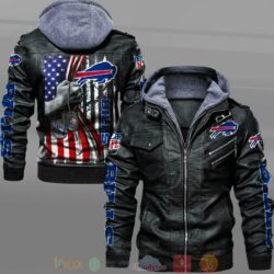 NFL Buffalo Bills American Flag 2D hoodie mens Leather Jacket