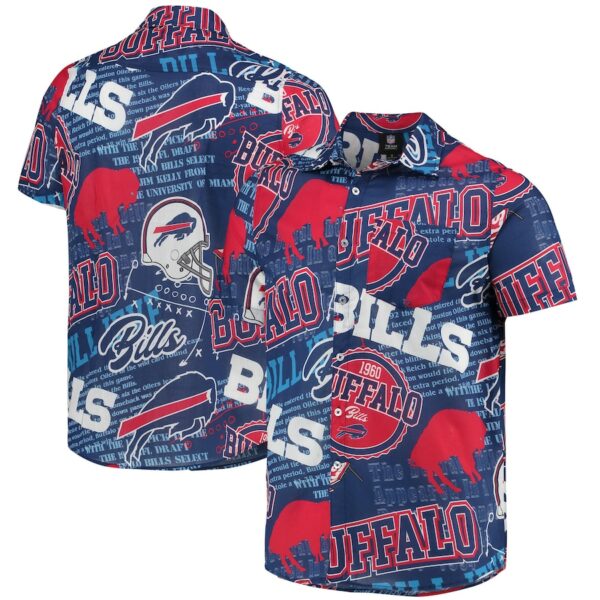 NFL Buffalo Bills FOCO Thematic Button Up full 3D Shirt
