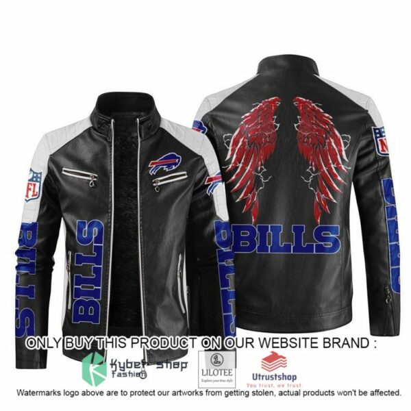 NFL Buffalo Bills Wings Motor Block biker Leather Jacket 1