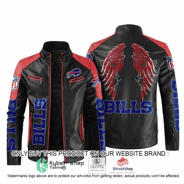 NFL Buffalo Bills Wings Motor Block biker Leather Jacket