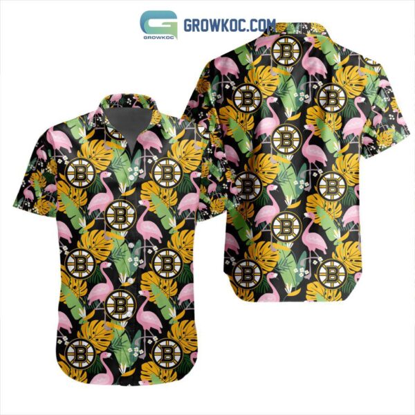 NHL Boston Bruins Crane Hawaiian Design Button Shirt