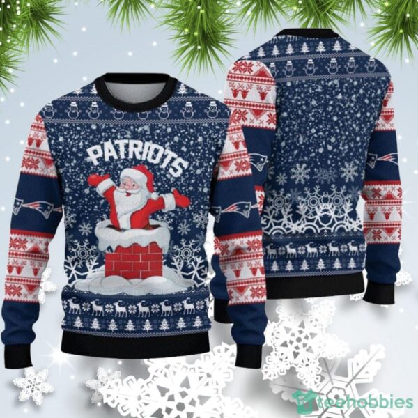 New England Patriots Christmas Santa Claus Pattern Ugly Christmas Sweater custom