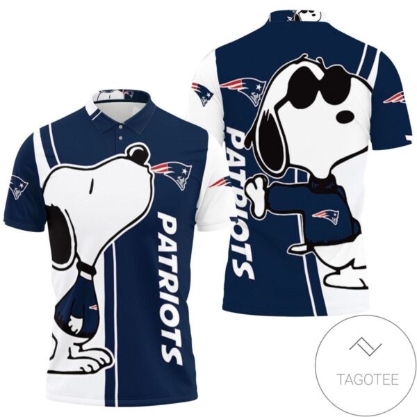 New England Patriots Snoopy Lover 3d Printed All Over Print Polo Shirt